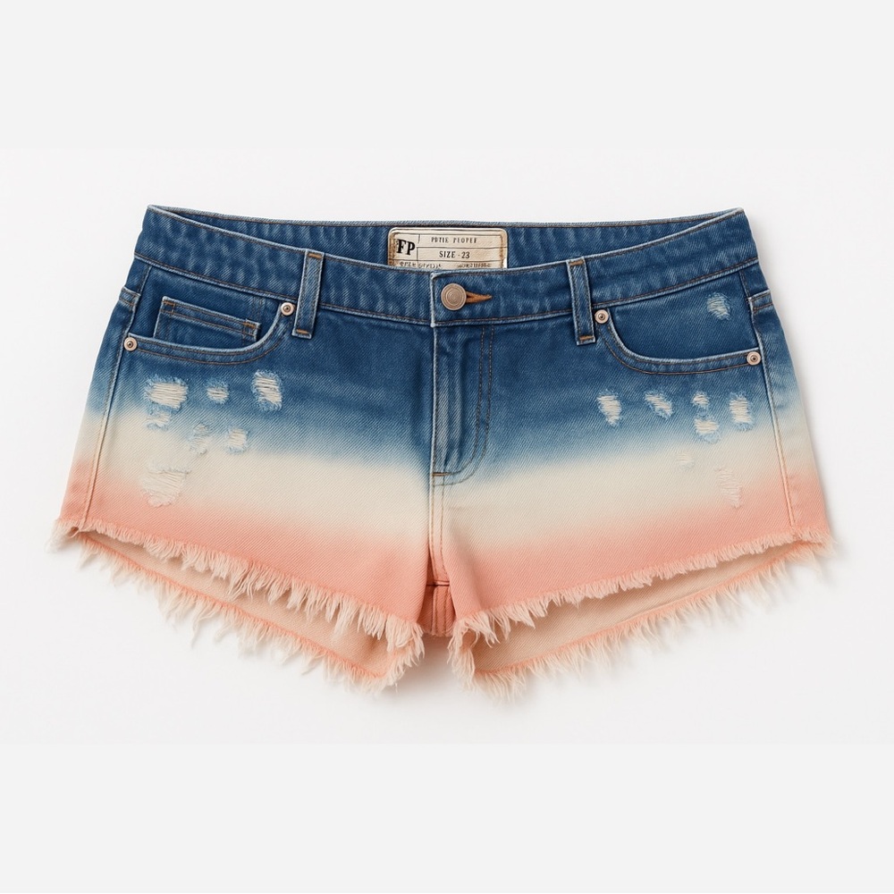 Free People Ombre Denim Shorts